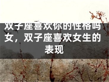 双子座喜欢你的性格吗女，双子座喜欢女生的表现