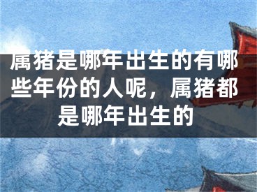 属猪是哪年出生的有哪些年份的人呢，属猪都是哪年出生的