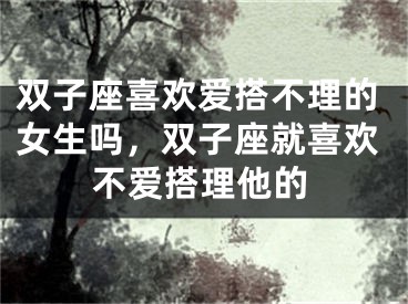 双子座喜欢爱搭不理的女生吗，双子座就喜欢不爱搭理他的
