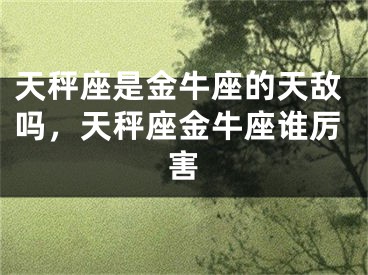 天秤座是金牛座的天敌吗，天秤座金牛座谁厉害