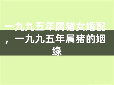 一九九五年属猪女婚配，一九九五年属猪的姻缘