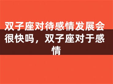 双子座对待感情发展会很快吗，双子座对于感情