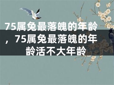 75属兔最落魄的年龄，75属兔最落魄的年龄活不大年龄