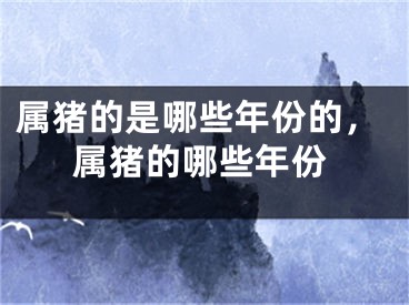 属猪的是哪些年份的，属猪的哪些年份