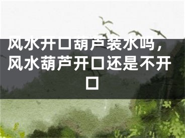 风水开口葫芦装水吗，风水葫芦开口还是不开口