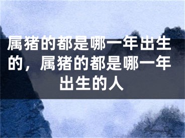 属猪的都是哪一年出生的，属猪的都是哪一年出生的人