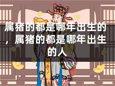 属猪的都是哪年出生的，属猪的都是哪年出生的人