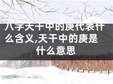 八字天干中的庚代表什么含义,天干中的庚是什么意思
