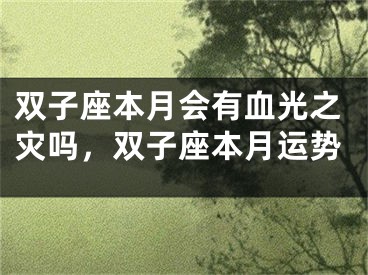 双子座本月会有血光之灾吗，双子座本月运势