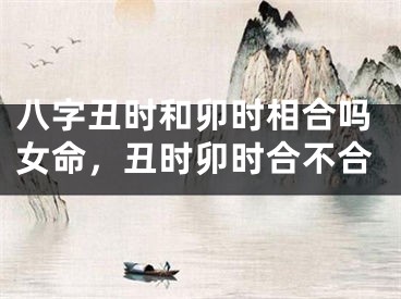 八字丑时和卯时相合吗女命，丑时卯时合不合