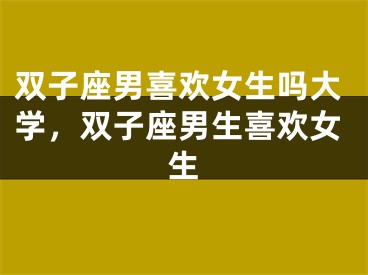 双子座男喜欢女生吗大学，双子座男生喜欢女生