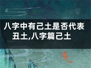 八字中有己土是否代表丑土,八字篇己土