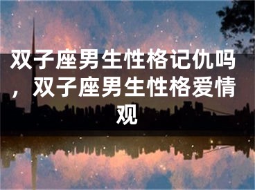 双子座男生性格记仇吗，双子座男生性格爱情观