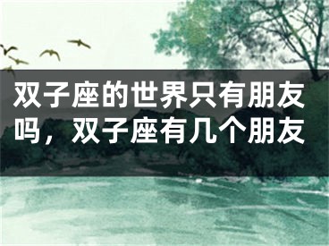 双子座的世界只有朋友吗，双子座有几个朋友