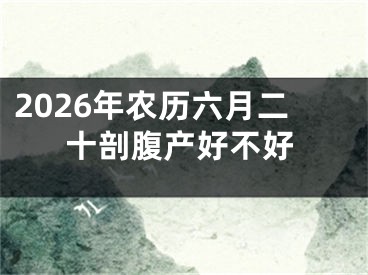 2026年农历六月二十剖腹产好不好