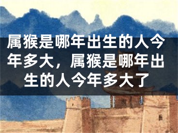 属猴是哪年出生的人今年多大，属猴是哪年出生的人今年多大了