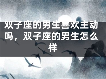 双子座的男生喜欢主动吗，双子座的男生怎么样