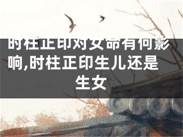 时柱正印对女命有何影响,时柱正印生儿还是生女