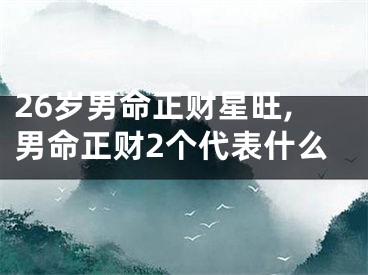 26岁男命正财星旺,男命正财2个代表什么