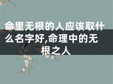 命里无根的人应该取什么名字好,命理中的无根之人