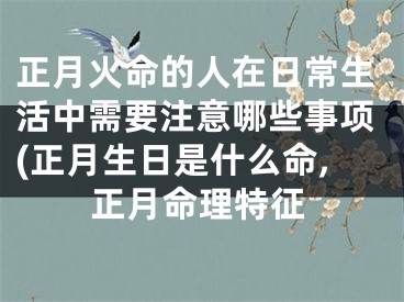 正月火命的人在日常生活中需要注意哪些事项(正月生日是什么命,正月命理特征