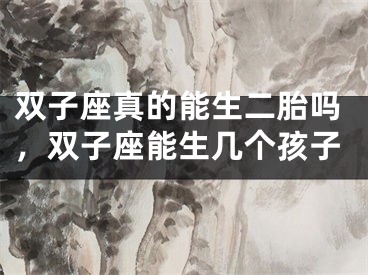 双子座真的能生二胎吗，双子座能生几个孩子