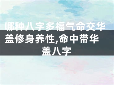 哪种八字多福气命交华盖修身养性,命中带华盖八字