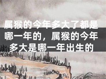 属猴的今年多大了都是哪一年的，属猴的今年多大是哪一年出生的