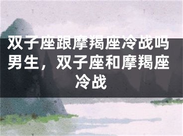 双子座跟摩羯座冷战吗男生，双子座和摩羯座冷战