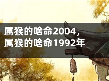 属猴的啥命2004,属猴的啥命1992年
