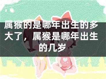 属猴的是哪年出生的多大了，属猴是哪年出生的几岁