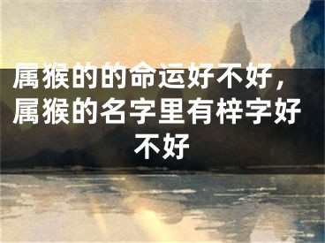 属猴的的命运好不好，属猴的名字里有梓字好不好