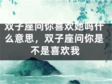 双子座问你喜欢她吗什么意思，双子座问你是不是喜欢我