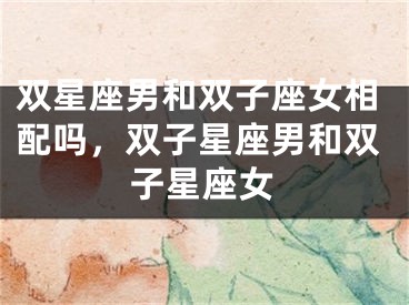 双星座男和双子座女相配吗，双子星座男和双子星座女