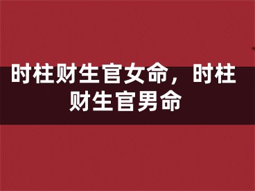 时柱财生官女命，时柱财生官男命