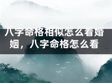 八字命格相似怎么看婚姻，八字命格怎么看