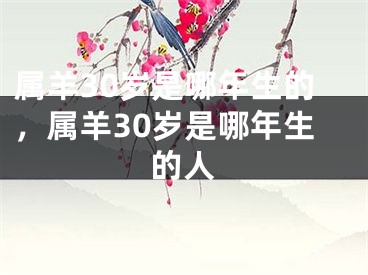 属羊30岁是哪年生的,属羊30岁是哪年生的人