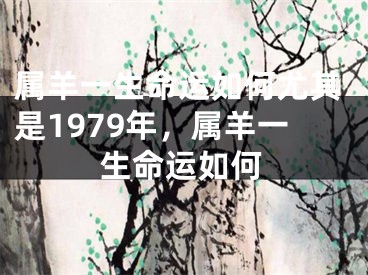 属羊一生命运如何尤其是1979年，属羊一生命运如何