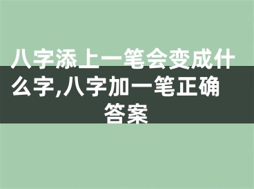 八字添上一笔会变成什么字,八字加一笔正确答案