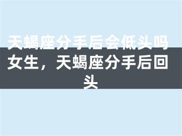 天蝎座分手后会低头吗女生，天蝎座分手后回头