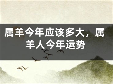 属羊今年应该多大，属羊人今年运势