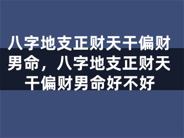 八字地支正财天干偏财男命，八字地支正财天干偏财男命好不好