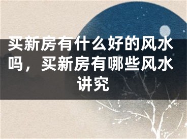 买新房有什么好的风水吗，买新房有哪些风水讲究