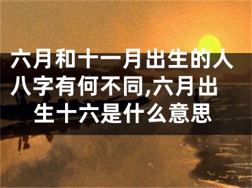六月和十一月出生的人八字有何不同,六月出生十六是什么意思