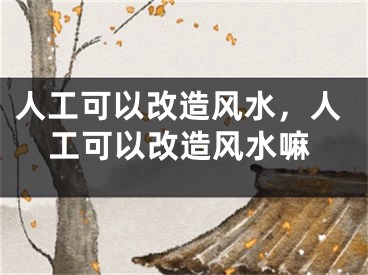 人工可以改造风水,人工可以改造风水嘛