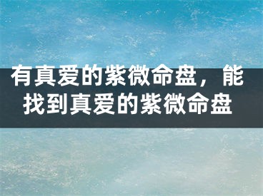 有真爱的紫微命盘，能找到真爱的紫微命盘