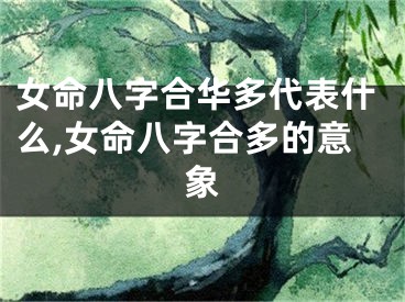 女命八字合华多代表什么,女命八字合多的意象