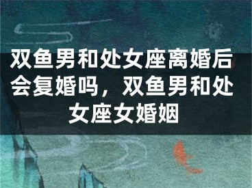 双鱼男和处女座离婚后会复婚吗,双鱼男和处女座女婚姻