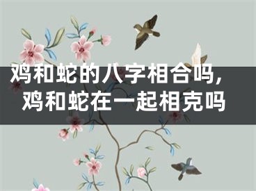 鸡和蛇的八字相合吗,鸡和蛇在一起相克吗