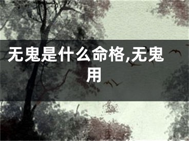 无鬼是什么命格,无鬼用